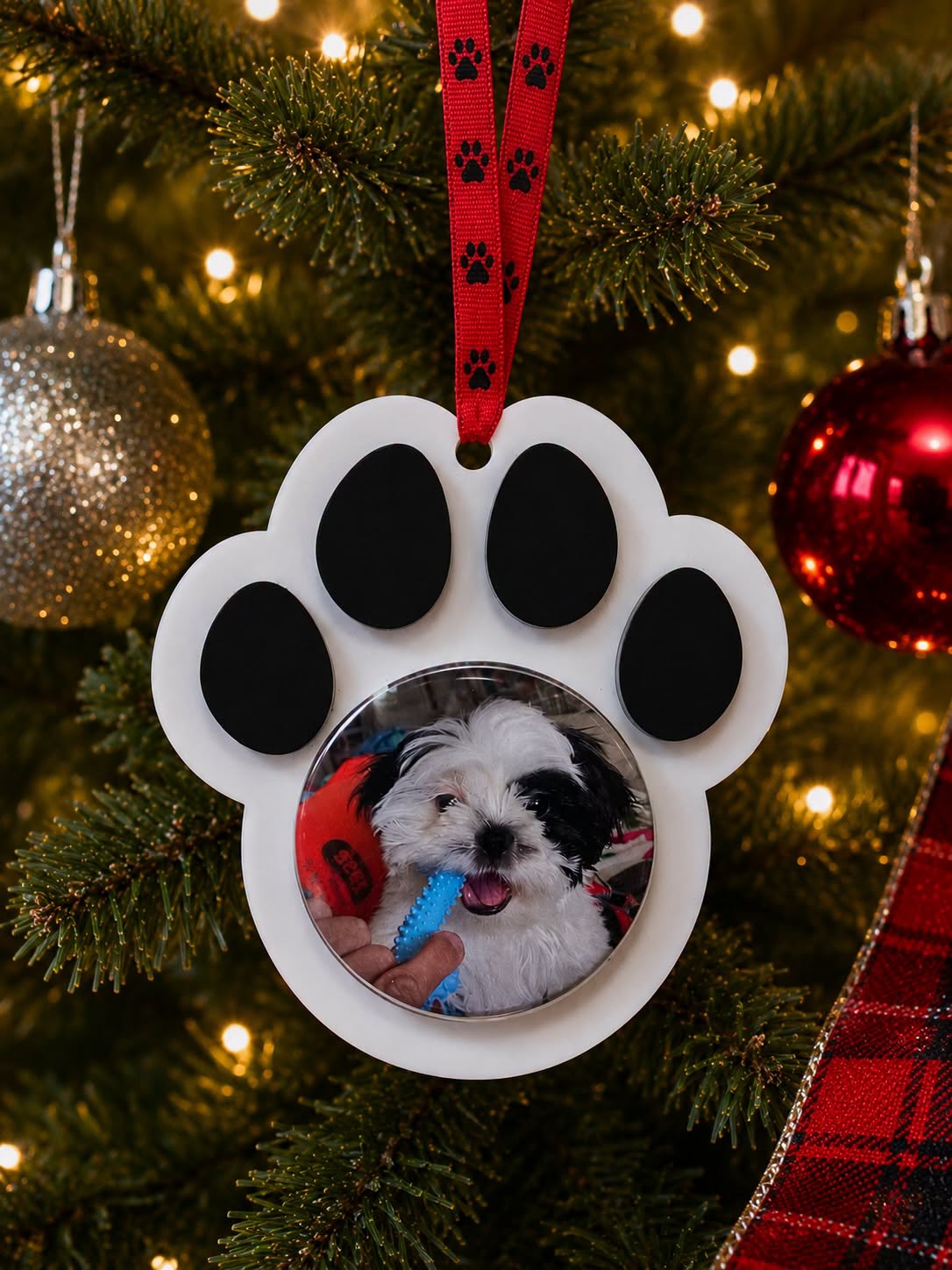 Pet Paw Custom Photo Ornament
