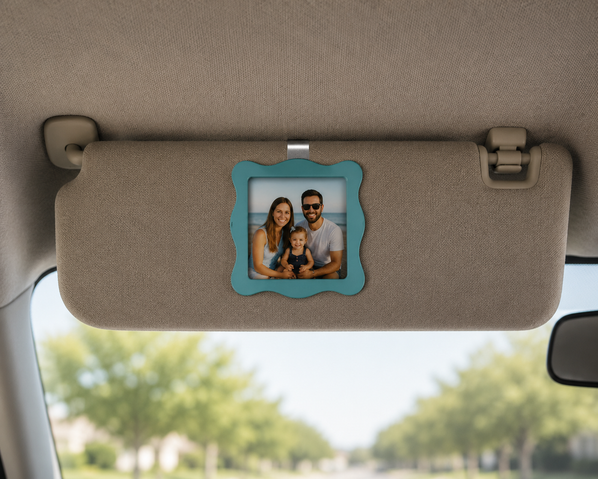 Custom Photo Magnet Car Visor Clip- Wavy Edge