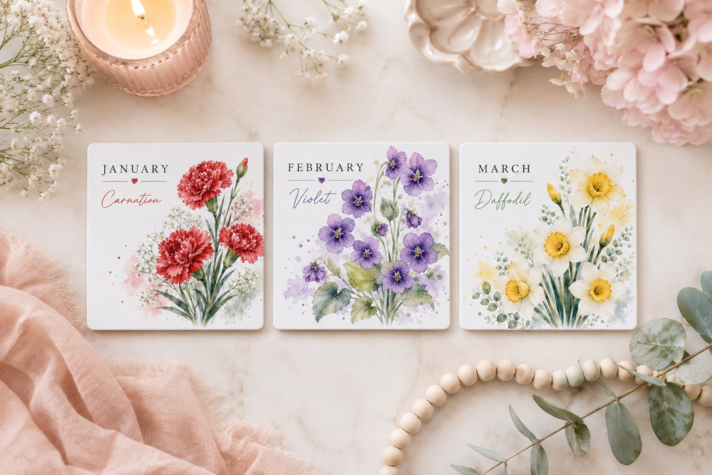 Birth Flower Magnet -Birth Month Magnet -Personalized Birthday Gift