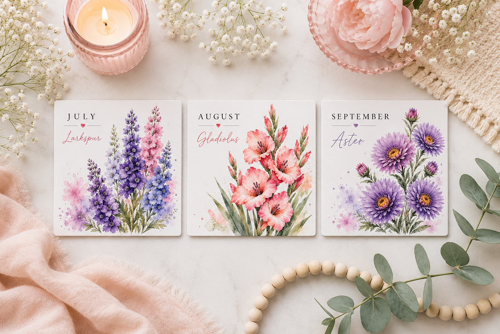 Birth Flower Magnet -Birth Month Magnet -Personalized Birthday Gift